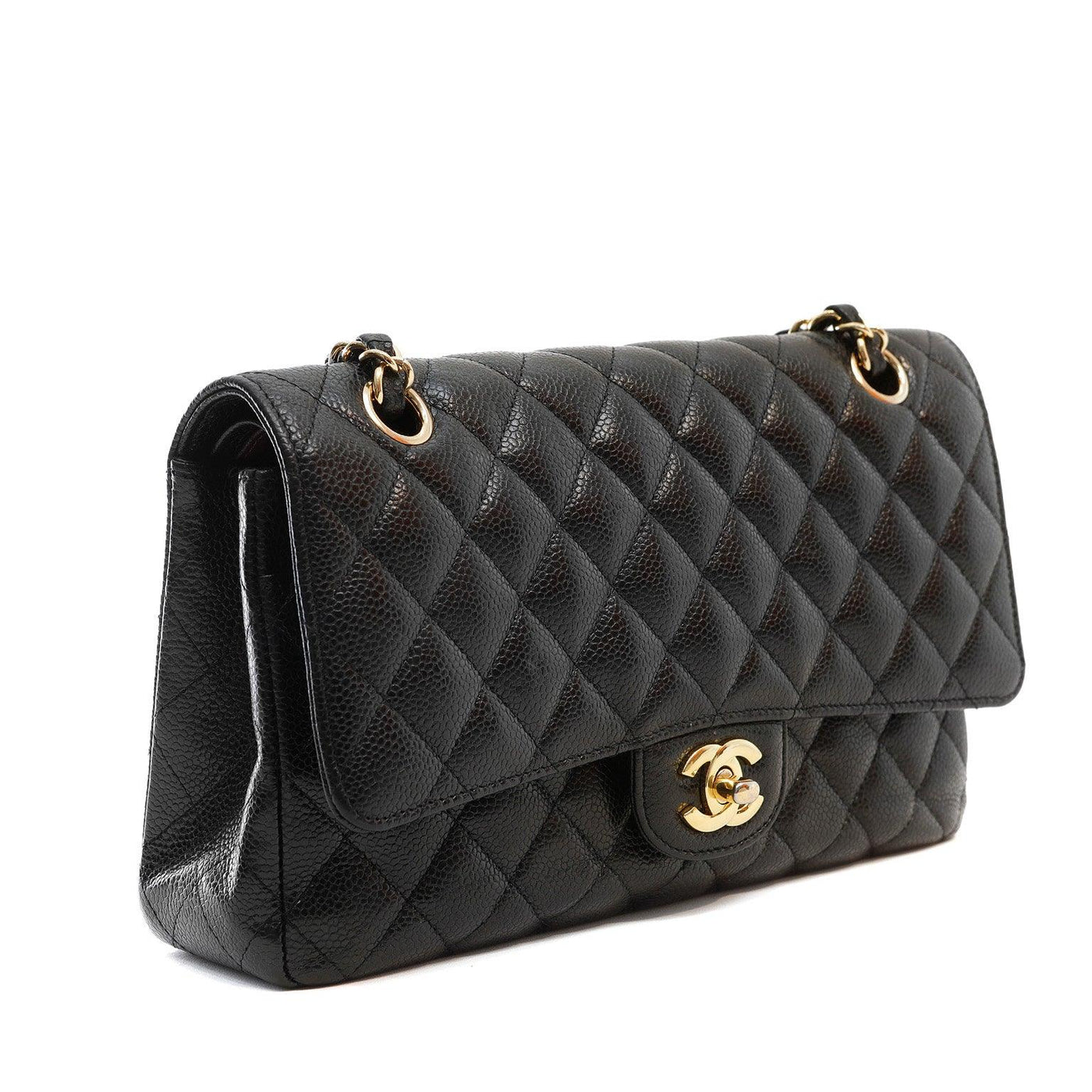 Chanel Black Caviar Medium Classic Flap with Gold Hardware - Only Authentics