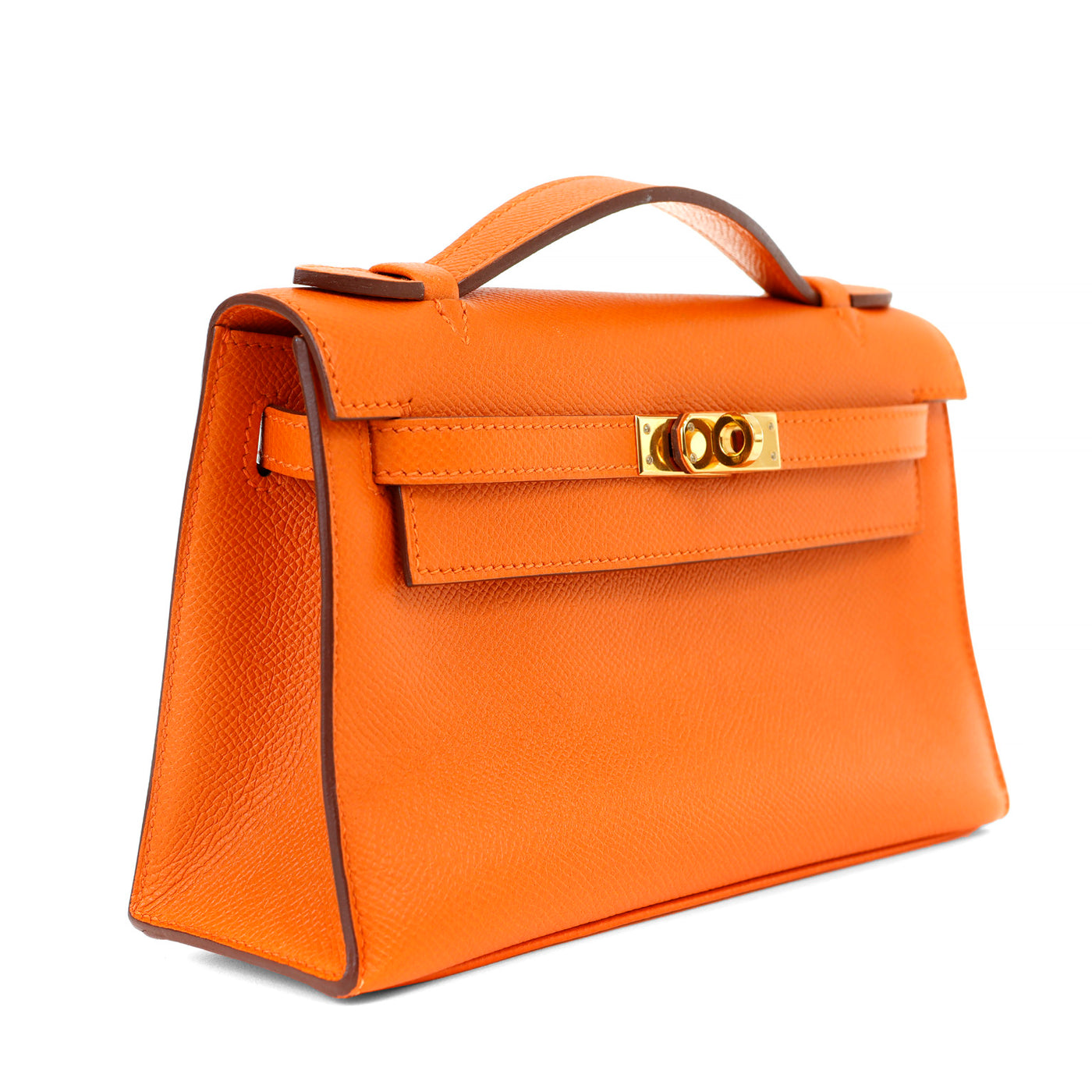 Hermès Orange Epsom Kelly Pochette with Gold hardware – Only Authentics