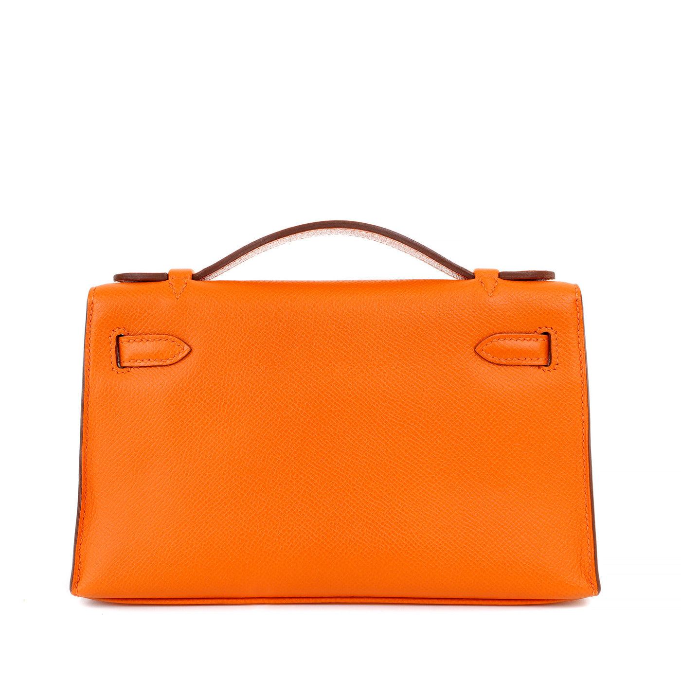 Hermès Orange Epsom Kelly Pochette with Gold hardware