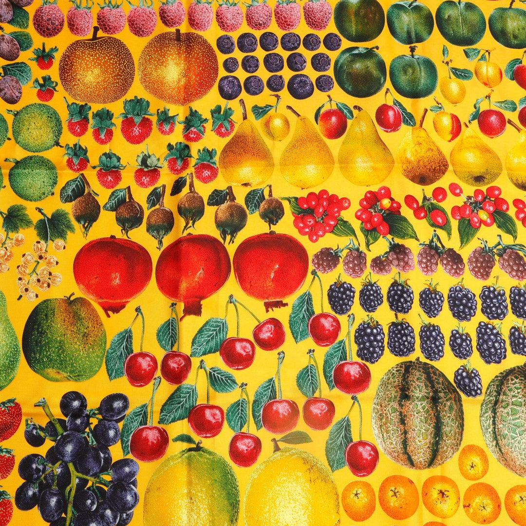 Gucci Yellow Fruit Motif 90cm Silk Scarf – Only Authentics
