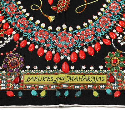 Hermès Black Parures des Maharajas Silk Scarf - Only Authentics