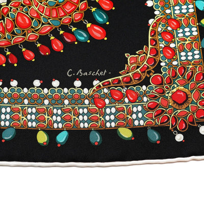 Hermès Black Parures des Maharajas Silk Scarf - Only Authentics