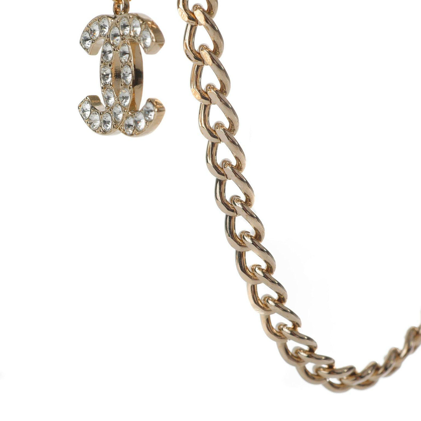 Chanel Gold Chain and Crystal Flower Belt Necklace - Only Authentics
