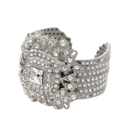 Chanel Large Crystal Silver Cuff