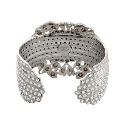 Chanel Large Crystal Silver Cuff