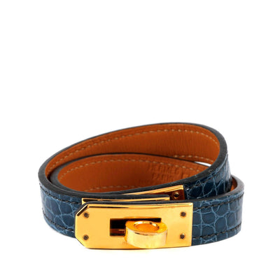 Hermès Midnight Blue Alligator Double Tour Bracelet - Only Authentics