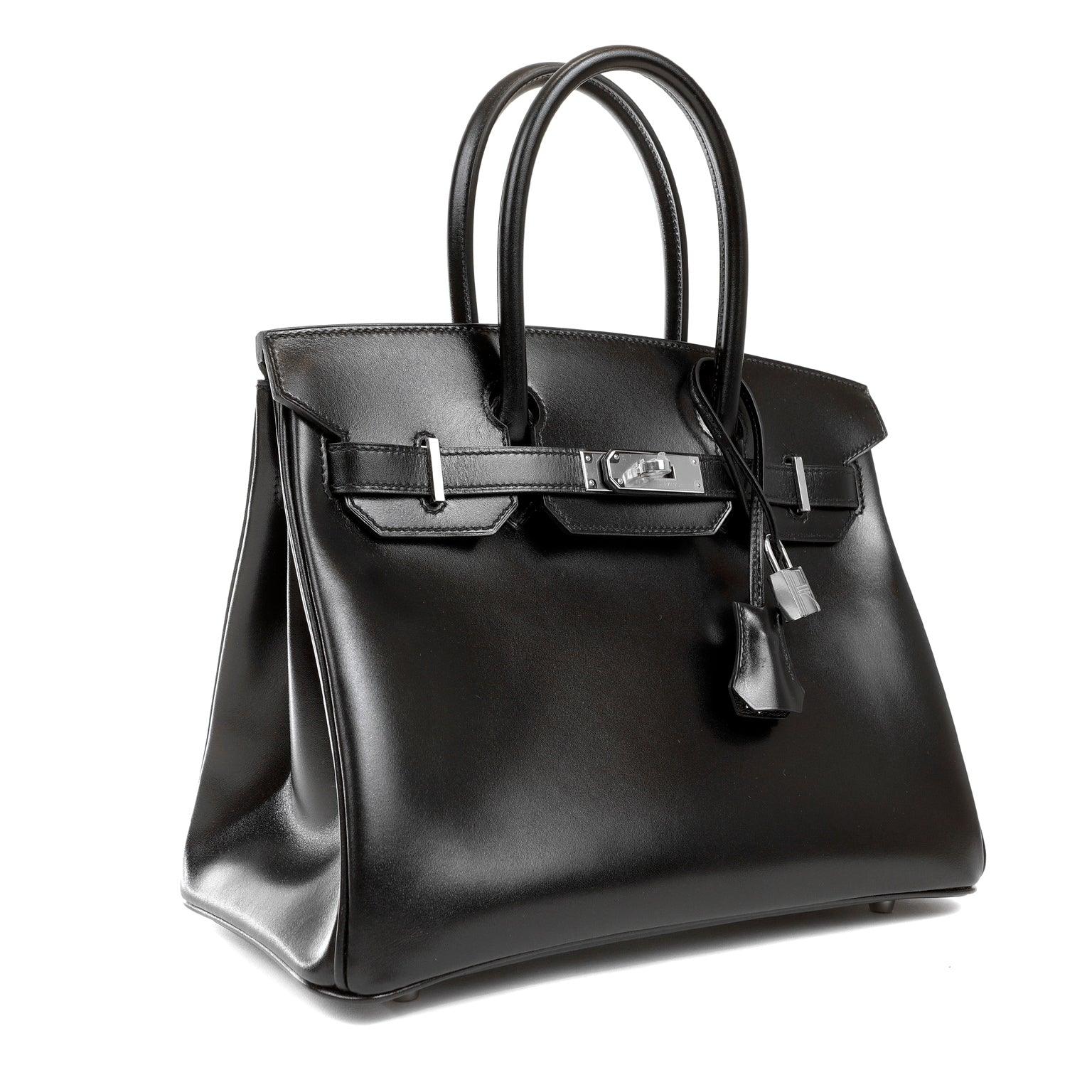 Sold at Auction: HERMES SO BLACK BIRKIN 30 IN BOX CALF LEATHER