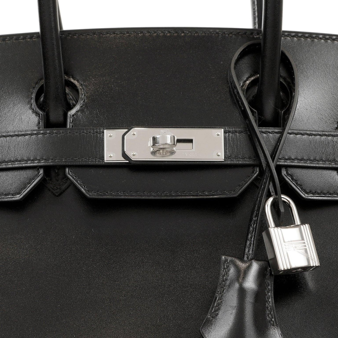 Hermes Birkin 30 Black Box Leather Bag Palladium Hardware