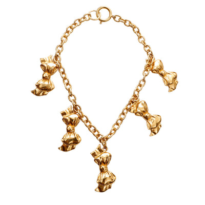Chanel Gold Bow Choker Necklace