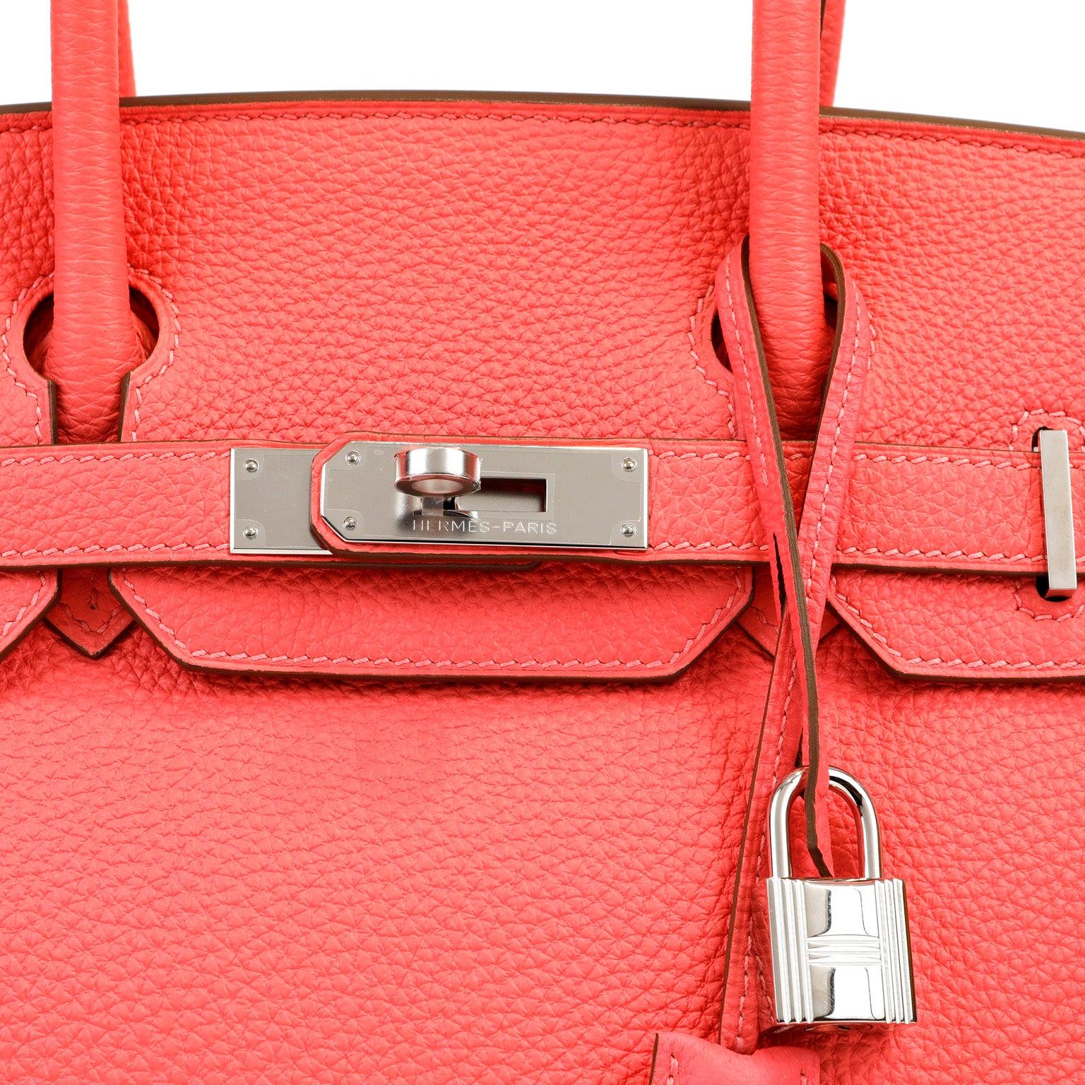 Add a pop of color to your accessory collection with this beautiful 25cm  Poppy Orange Togo Birkin handbag by Hermès – Only Authentics