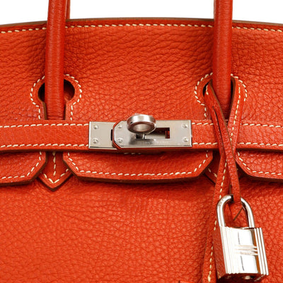 Hermès 25cm Tomato Red Togo Special Edition Birkin with Palladium Hardware - Only Authentics