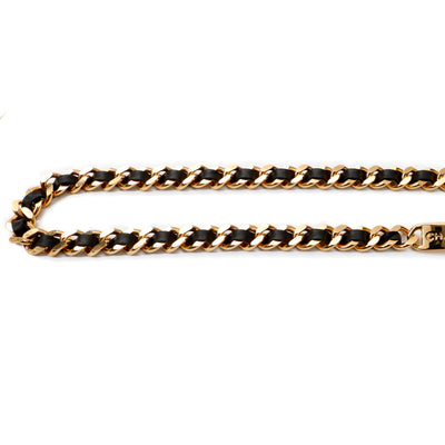 Chanel Black Chain Belt w/ Gold CC Charm