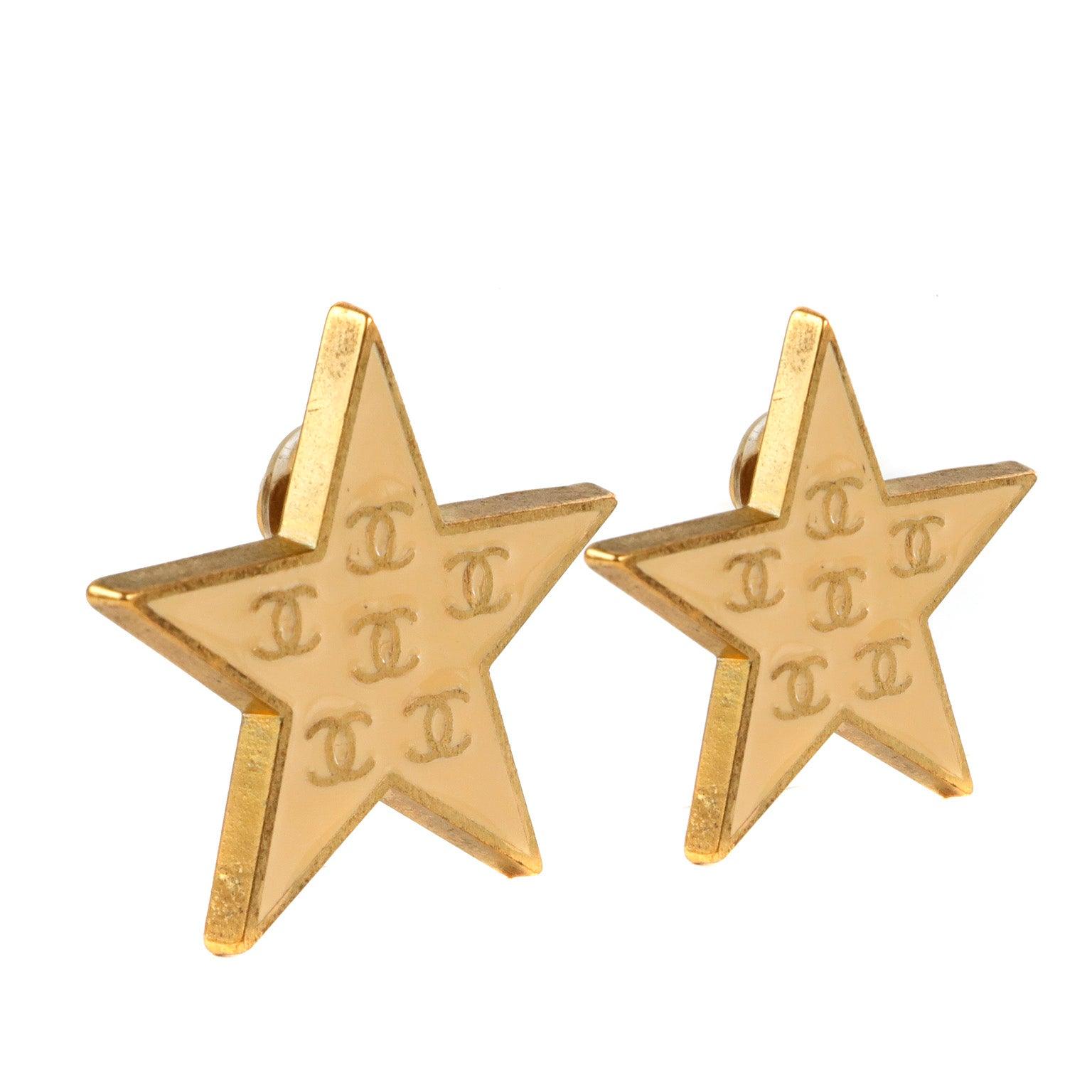 Chanel Enamel CC Star Earrings - Only Authentics