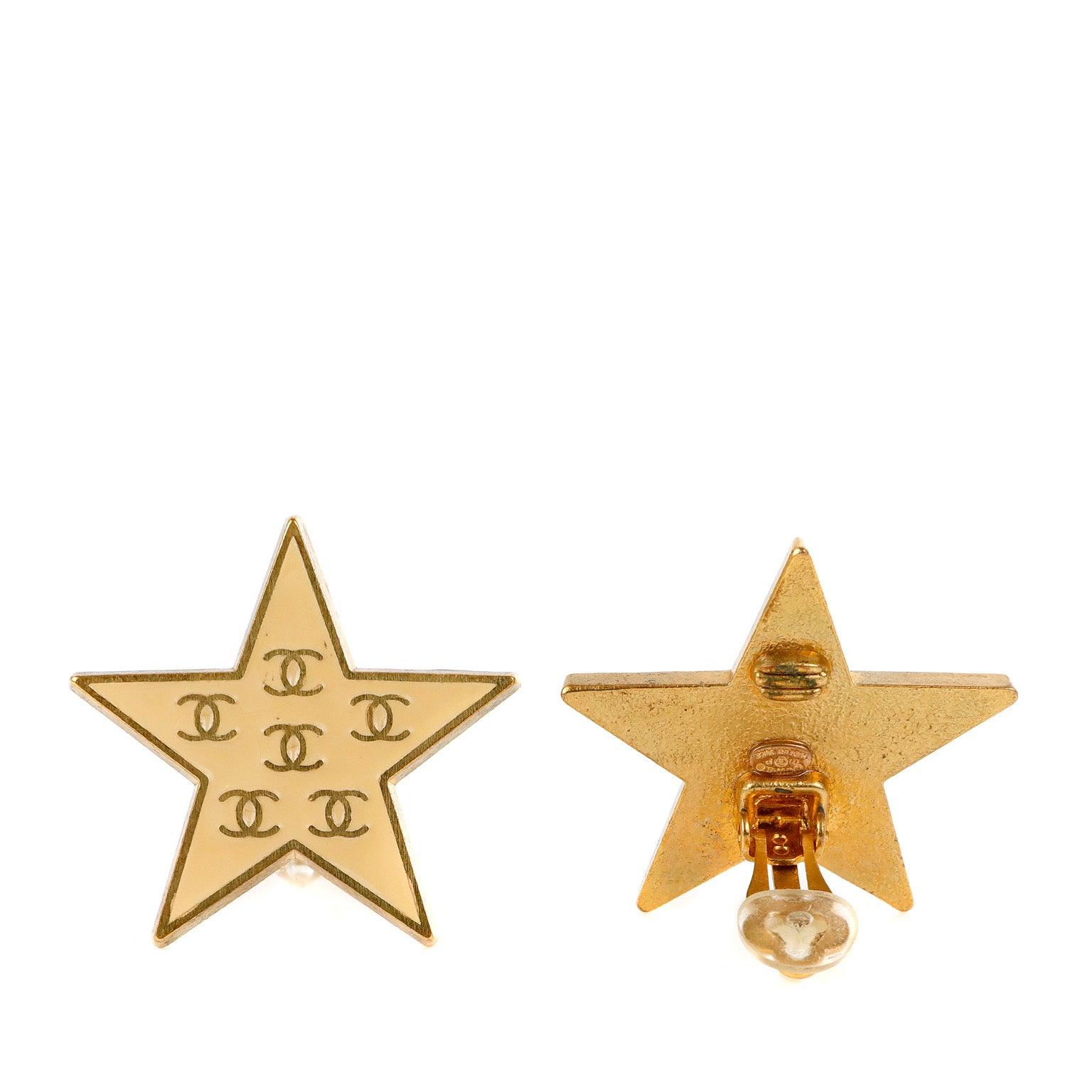 Chanel Enamel CC Star Earrings - Only Authentics