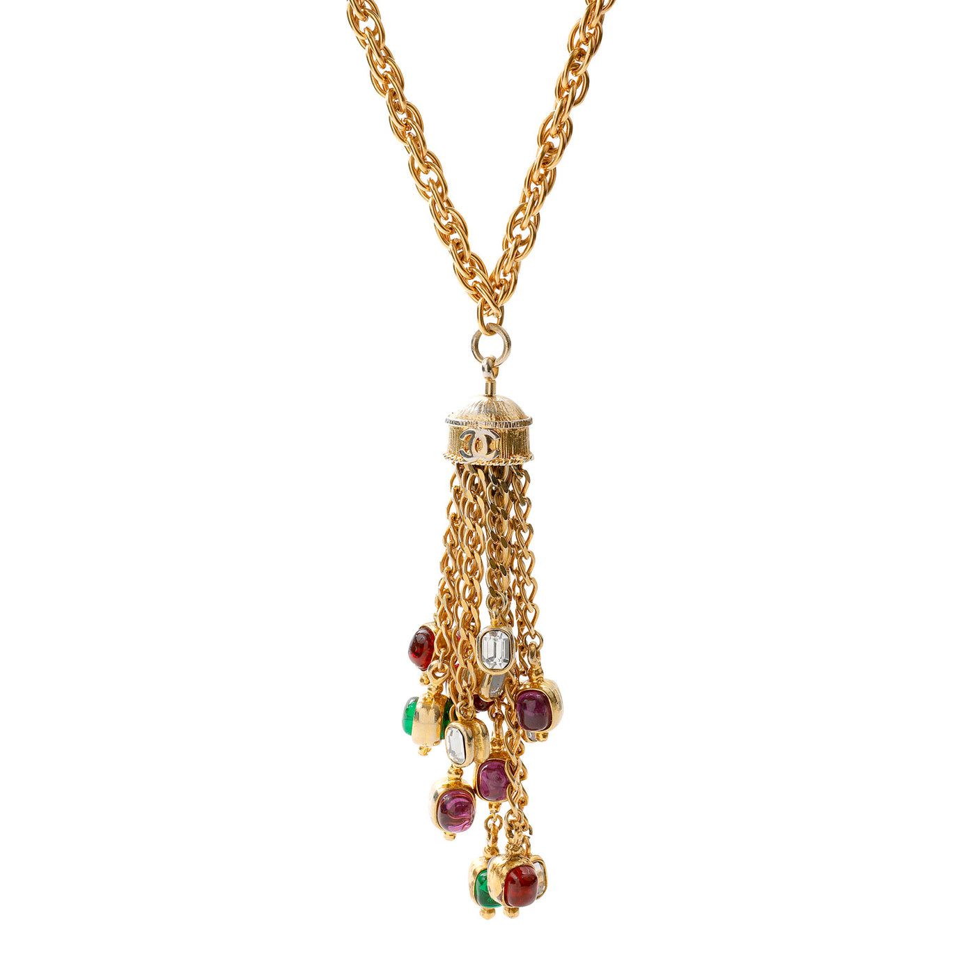 Chanel Vintage Gripoix Tassel Pendant Necklace
