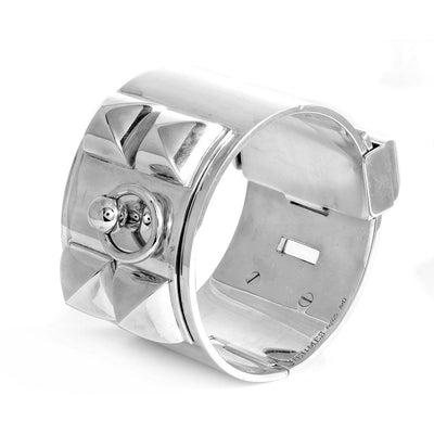 Hermès Sterling Silver Collier de Chien Cuff Bracelet - Only Authentics