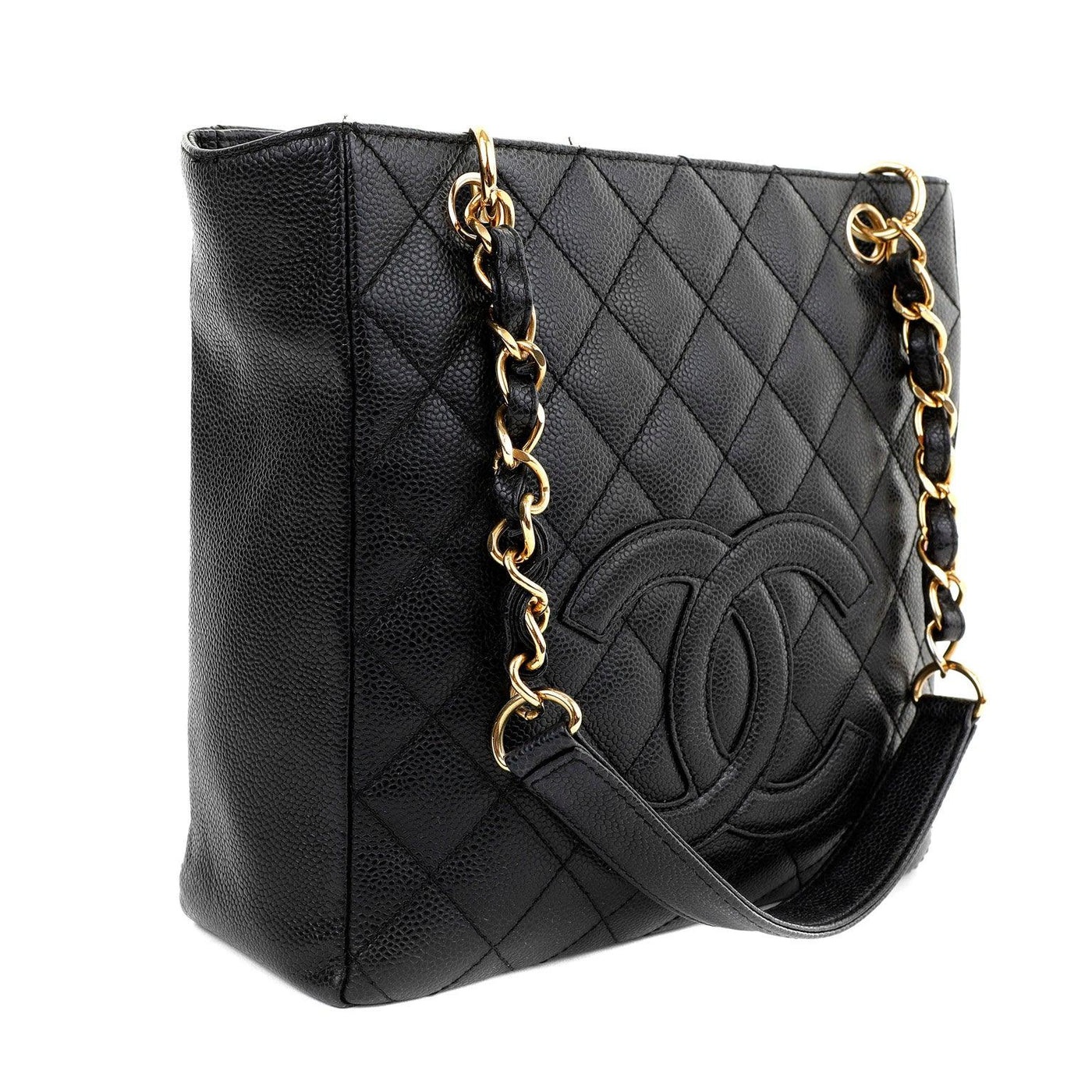 Chanel Black Caviar Petite Shopper Tote with Gold Hardware - Only Authentics