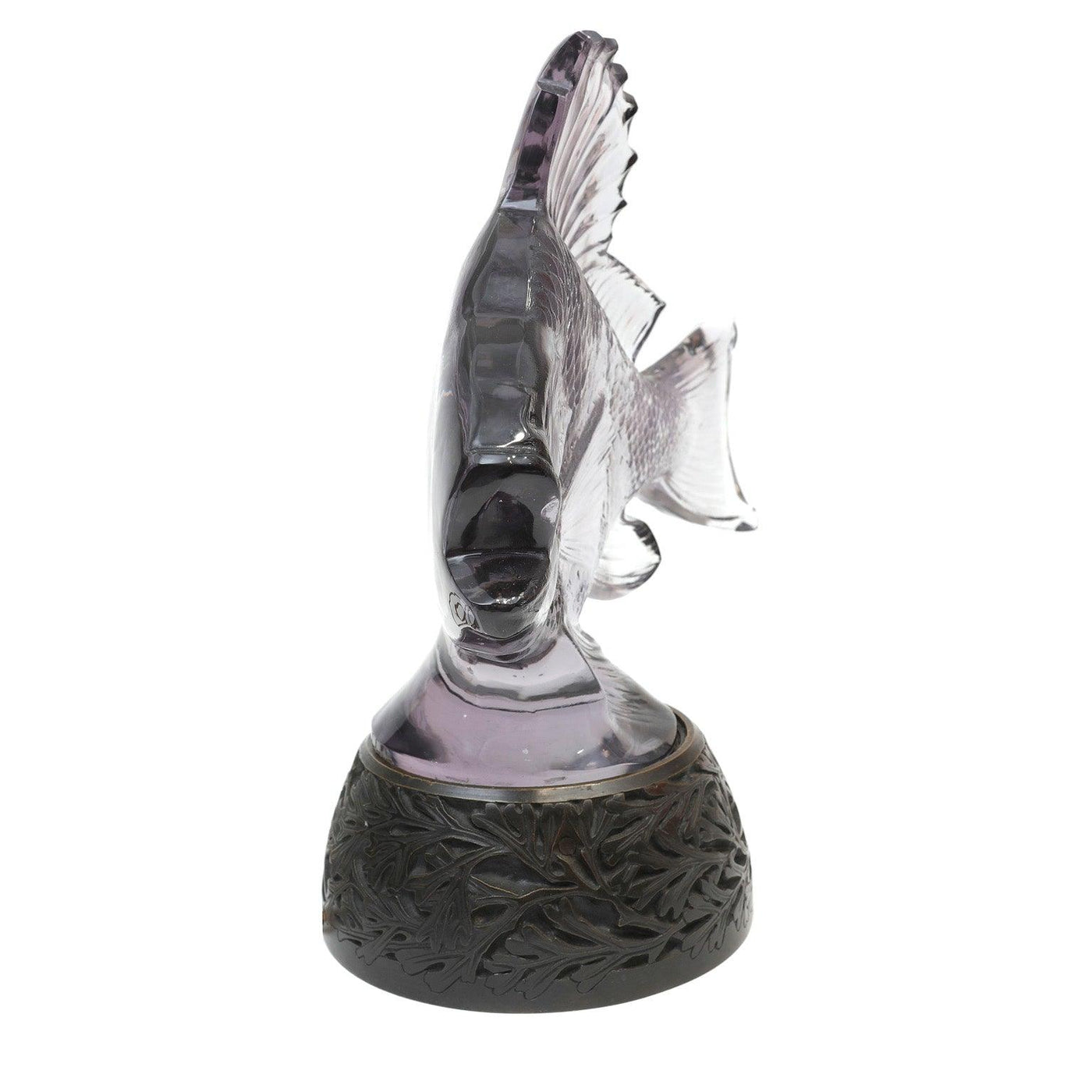 Lalique Glass Fish Sculpture Lamp - Only Authentics