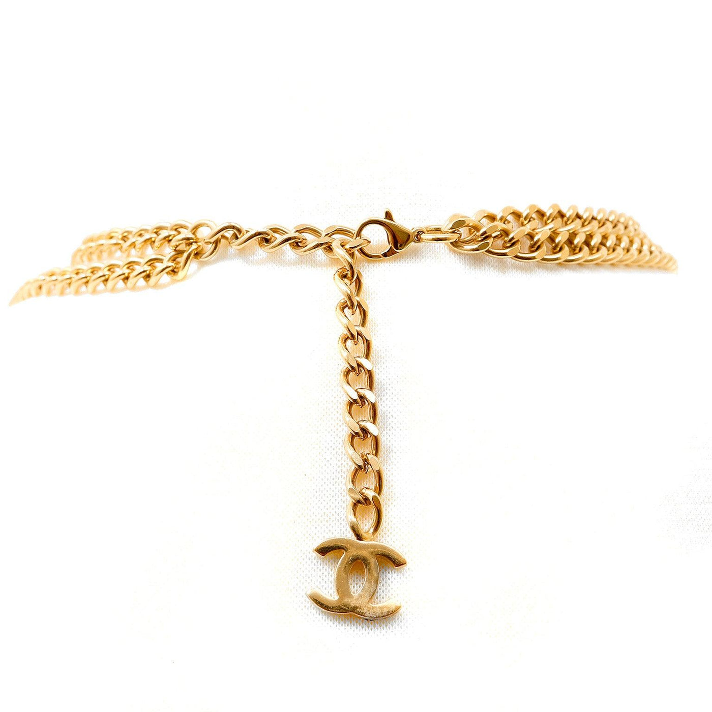 Chanel Gold COCO Plaque Chain Belt Necklace - Only Authentics