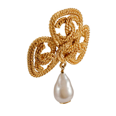 Chanel Rope Knotted Triple CC w/ Large Pearl