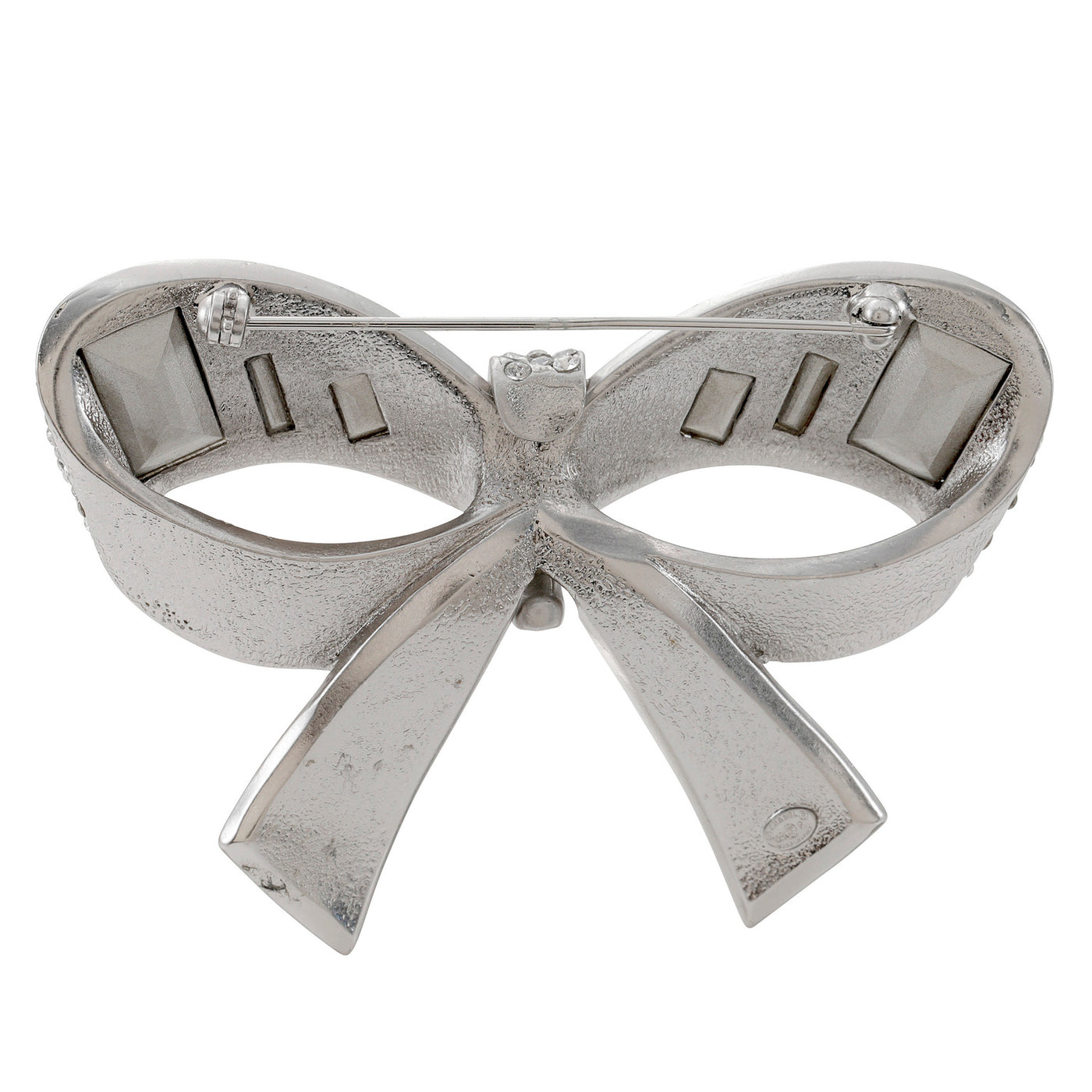 Chanel Silver Crystal Bow Brooch