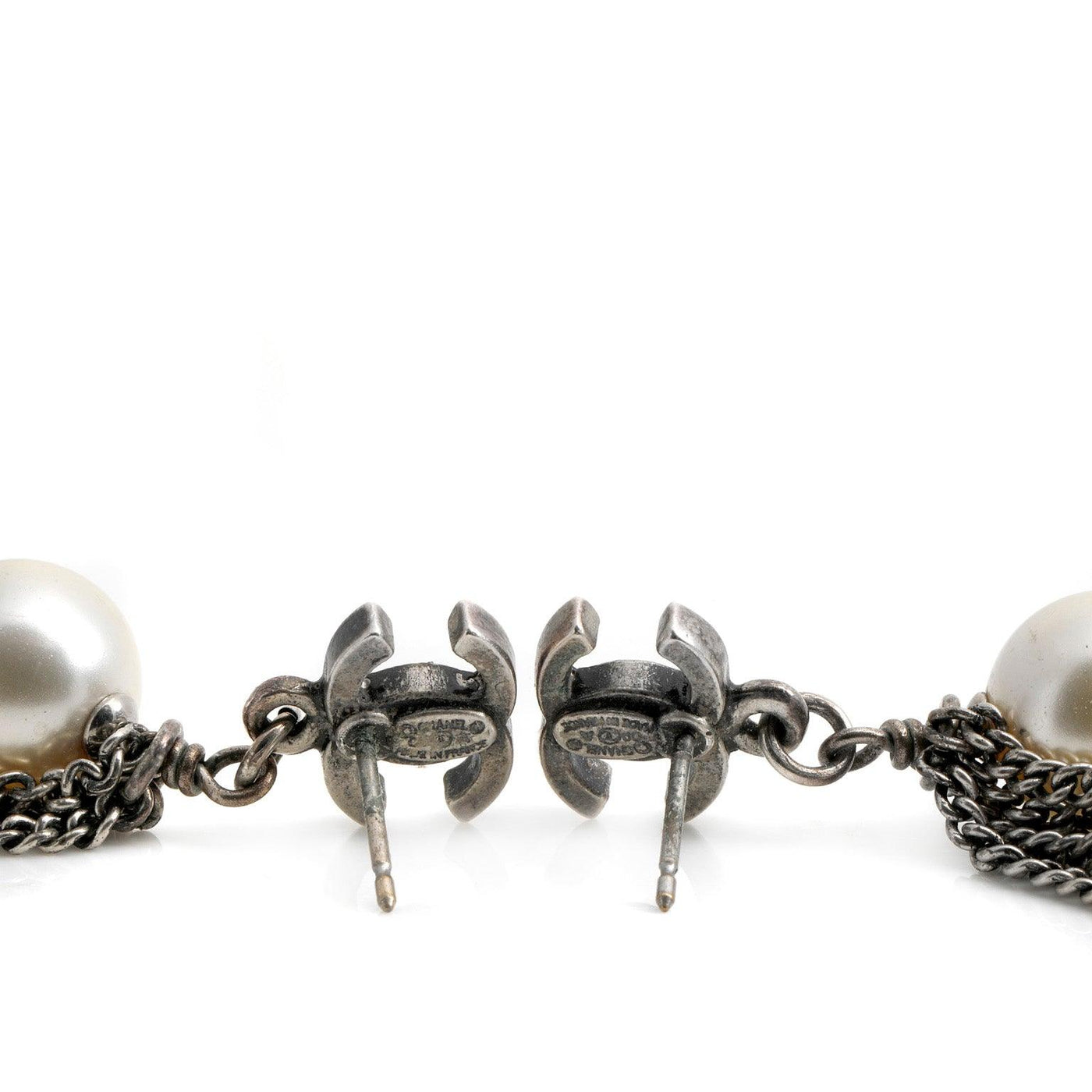 Chanel Pearl Dripping Chains CC Earrings - Only Authentics