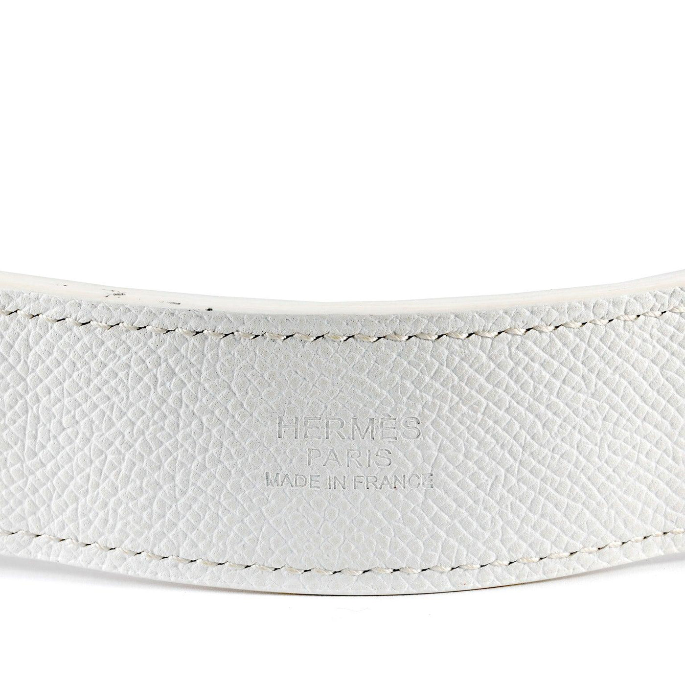 Hermès White Epsom Romance Belt and Scarf Ring - Only Authentics