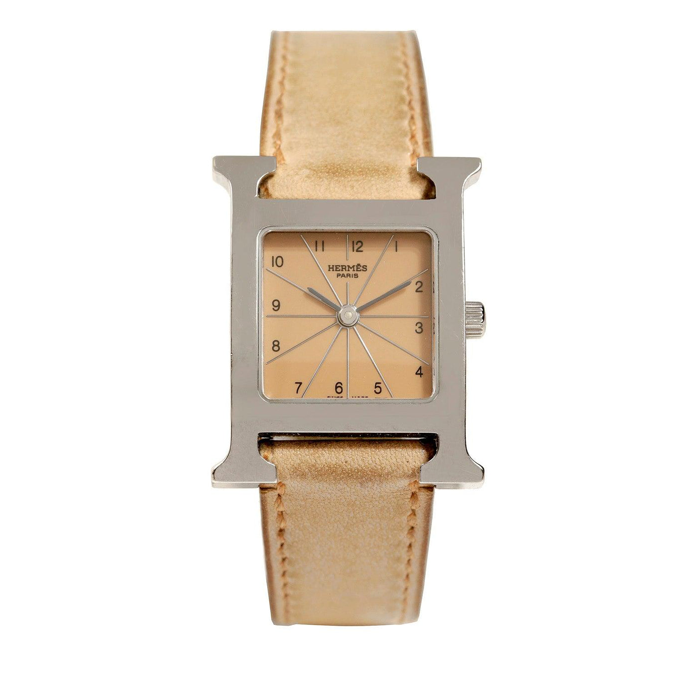 Hermès Beige Band w/ Silver Hardware H Watch - Only Authentics