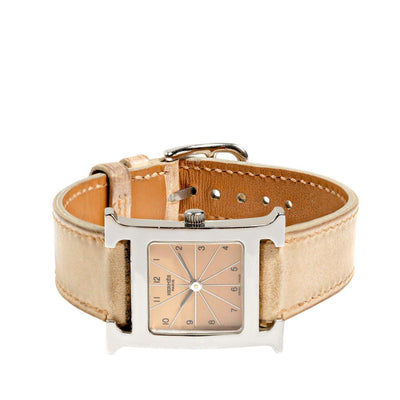 Hermès Beige Band w/ Silver Hardware H Watch - Only Authentics