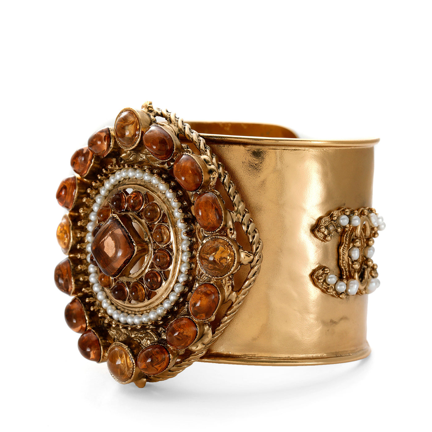 Chanel Amber Baroque Gold Cuff