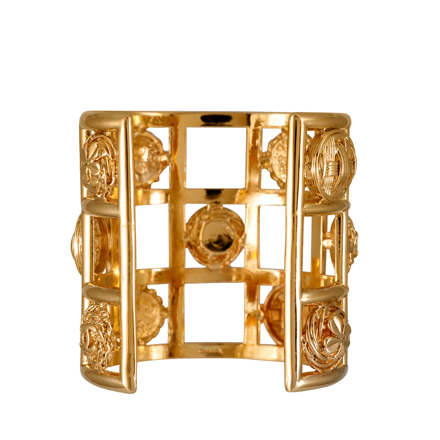 Chanel Gold Plated Clover Cuff