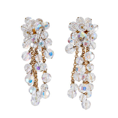Chanel Large Iridescent Crystal Chandelier Earrings
