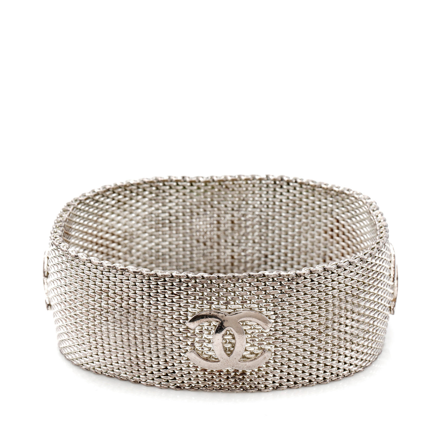 Chanel Vintage Silver Mesh CC Bracelet