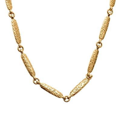 Chanel Vintage Gold Long Engraved Necklace