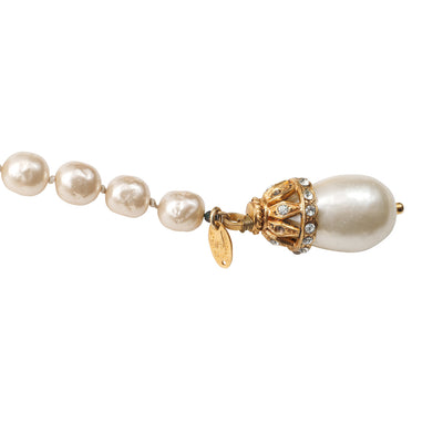 Chanel Vintage  Long Pearl Tassel Necklace