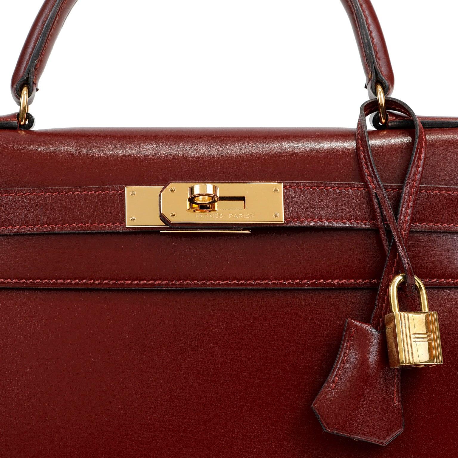 Hermès Vintage Hermès Rouge Vif Box Calf Kelly 28 Gold Hardware, 1996  Available For Immediate Sale At Sotheby's