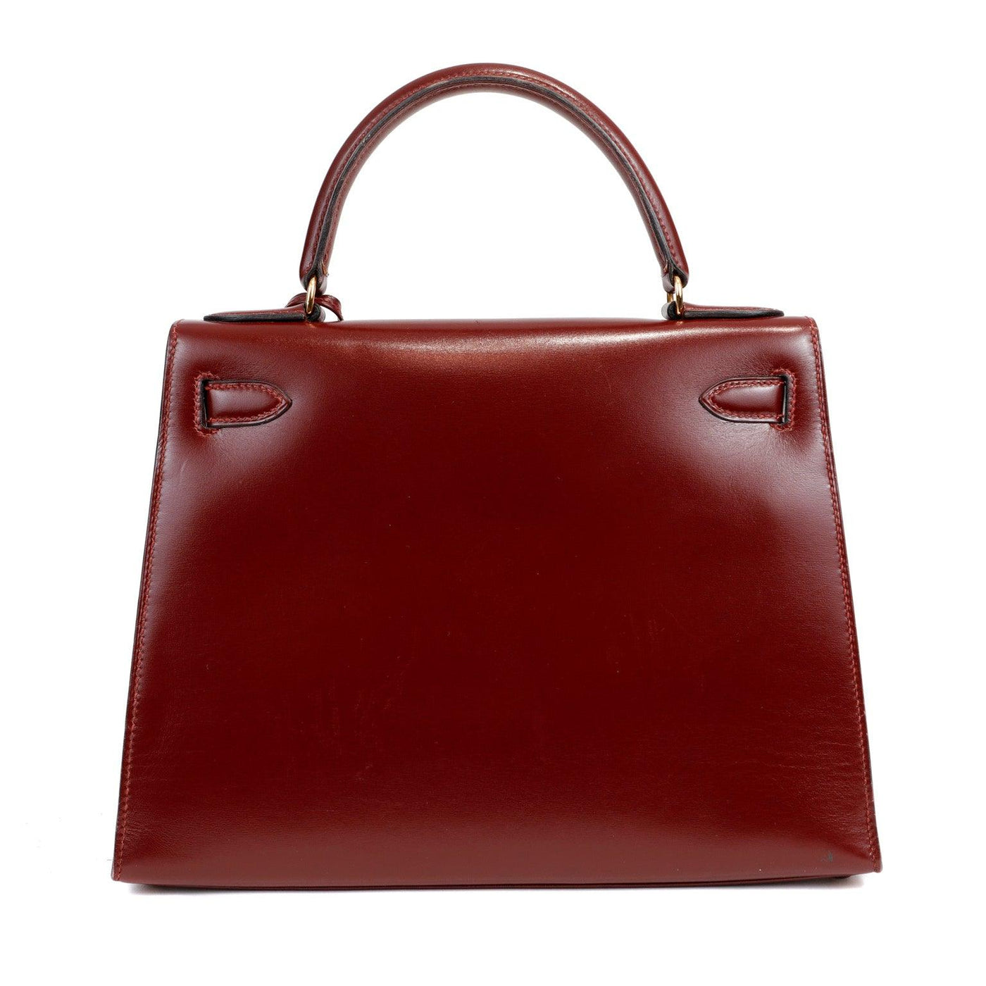 Hermès 28cm Vintage Dark Red Box Calf Kelly with Gold Hardware - Only Authentics