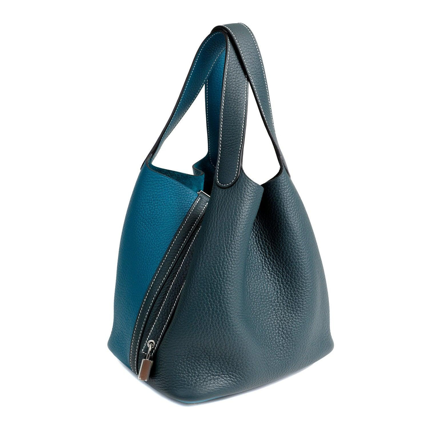 Hermès Blue Jean Bicolor Clemence Picotin Lock 22 Bag - Only Authentics