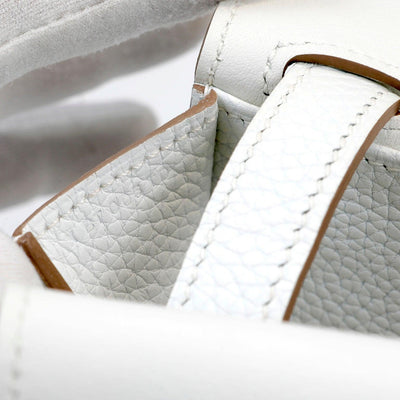 Hermès White Togo Leather Halzan 31 - Only Authentics