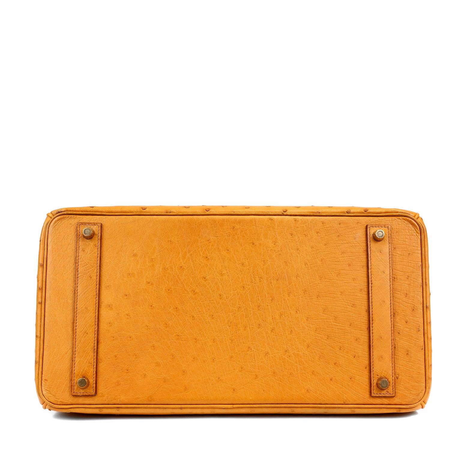 HERMÈS Ostrich Ebene Handbag Vasco Gold Hardware Classic Vintage Authentic  - SANDIA EXCHANGE