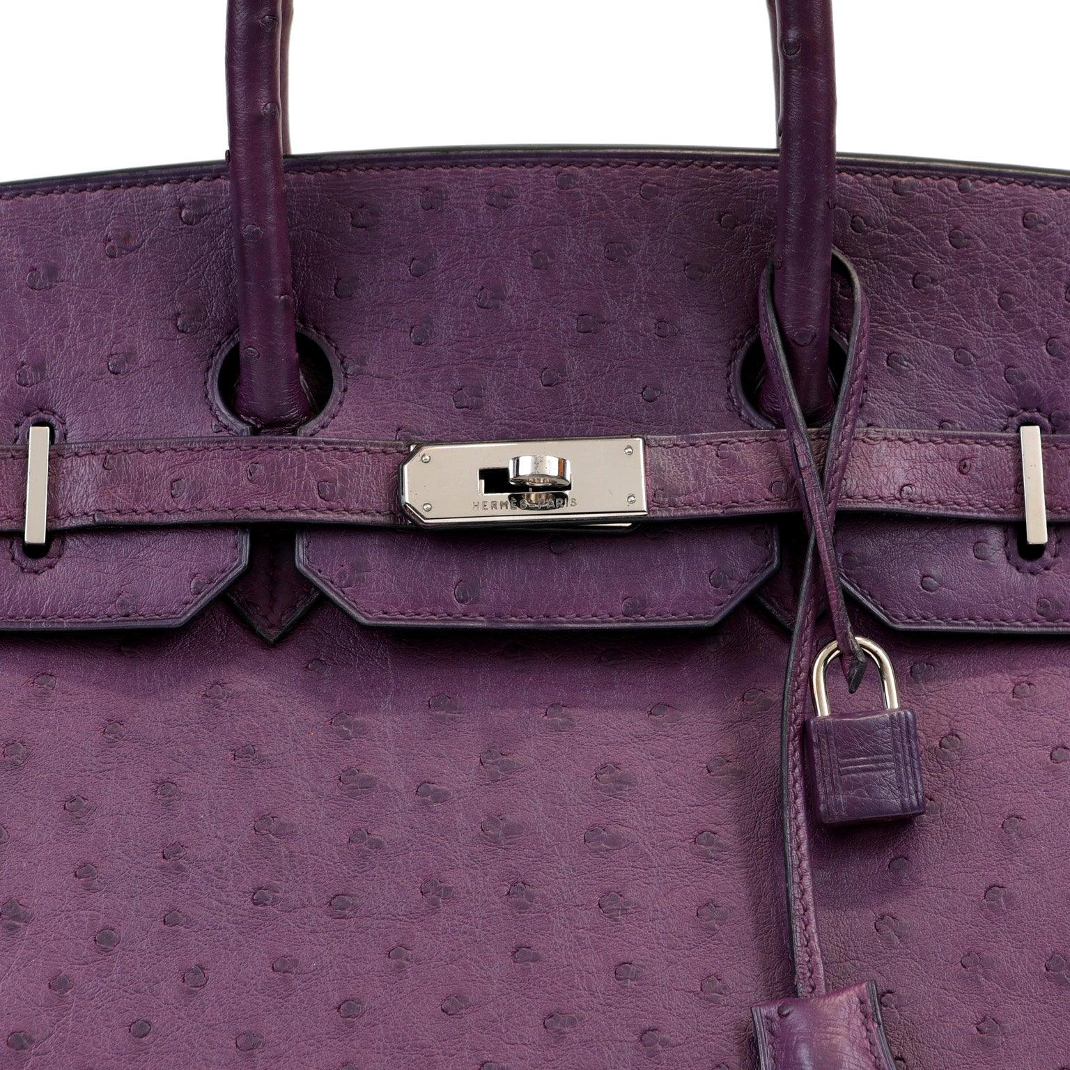 Hermes Kelly Bag 35cm Jewel Rich Violine Ostrich Palladium Hardware