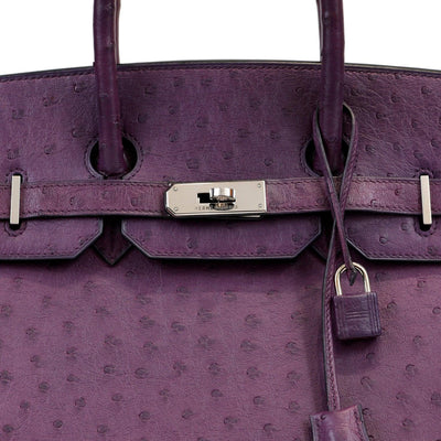 Hermès 35cm Ultraviolet Ostrich Birkin Palladium Hardware - Only Authentics