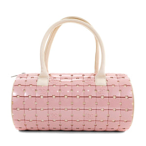 Chanel Pink and Beige Lucite Puzzle Mini Barrel Duffel Handbag RARE - Only Authentics