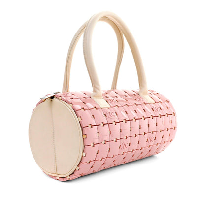 Chanel Pink and Beige Lucite Puzzle Mini Barrel Duffel Handbag RARE - Only Authentics