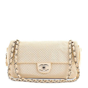 Chanel Pale Yellow Perforated Leather Baseball Spirit Bag - Only Authentics