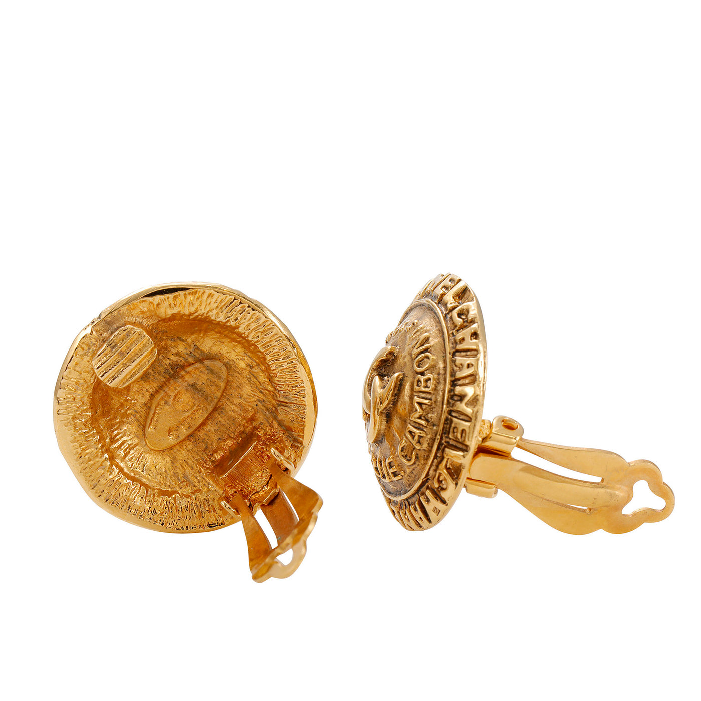 Chanel Gold "Rue Cambon 31" CC Vintage Earrings