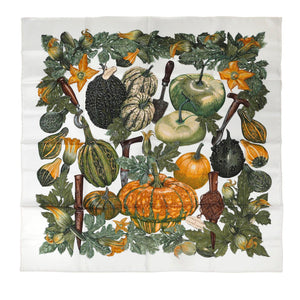 Hermès White Citrouilles & Coloquintes Silk Scarf - Only Authentics