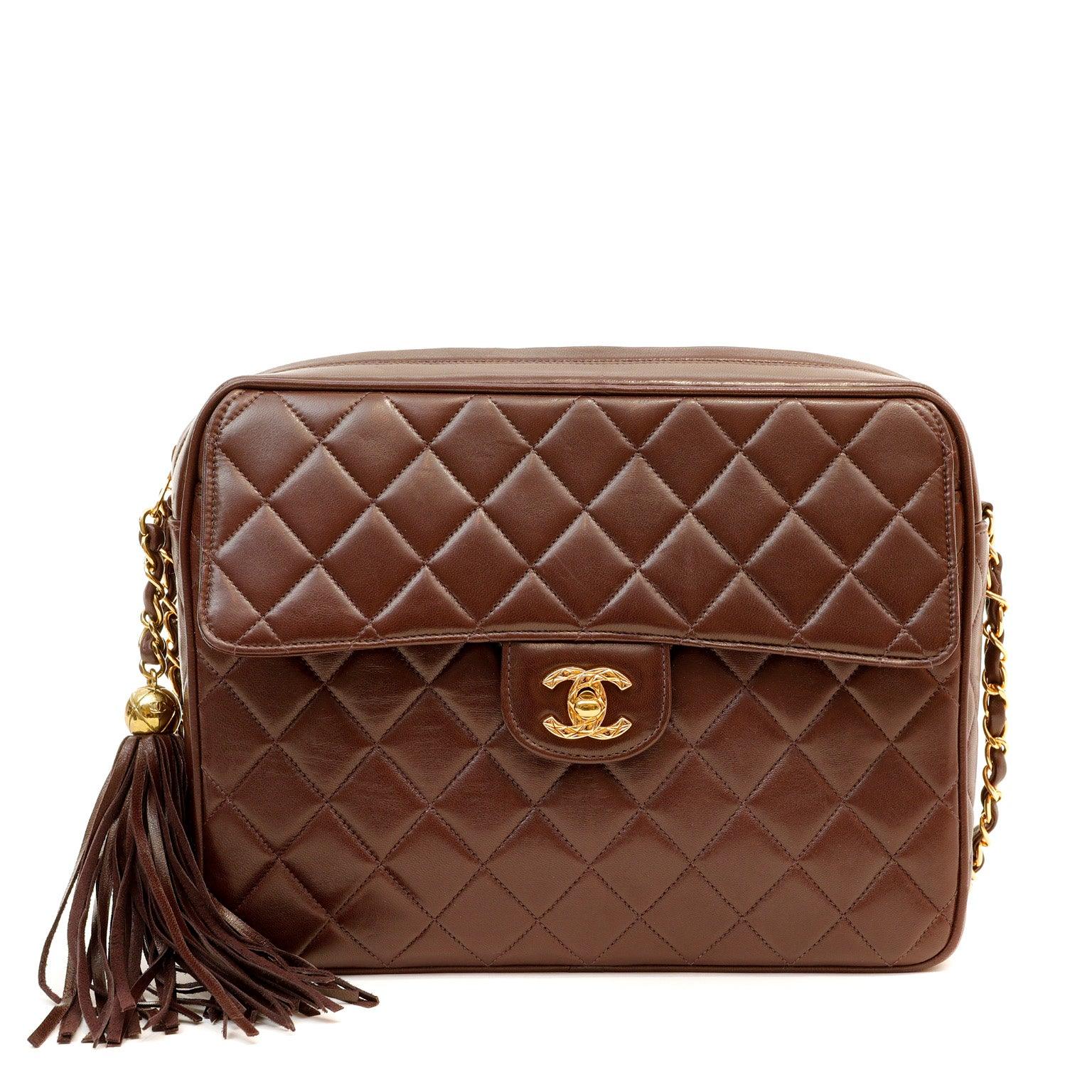 Camera leather handbag Chanel Brown in Leather - 33959883