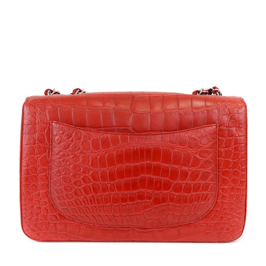 13130ChanelRedCrocJumboCLassic
