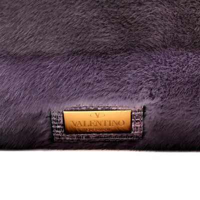 Valentino Purple Ombre Striped Mink Tote Bag - Only Authentics
